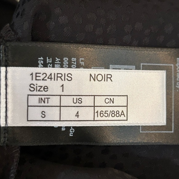 Ba&sh Women's Iris Dress Size 4 Small True Wrap Black Long Sleeve Midi Cocktail - Picture 9 of 12